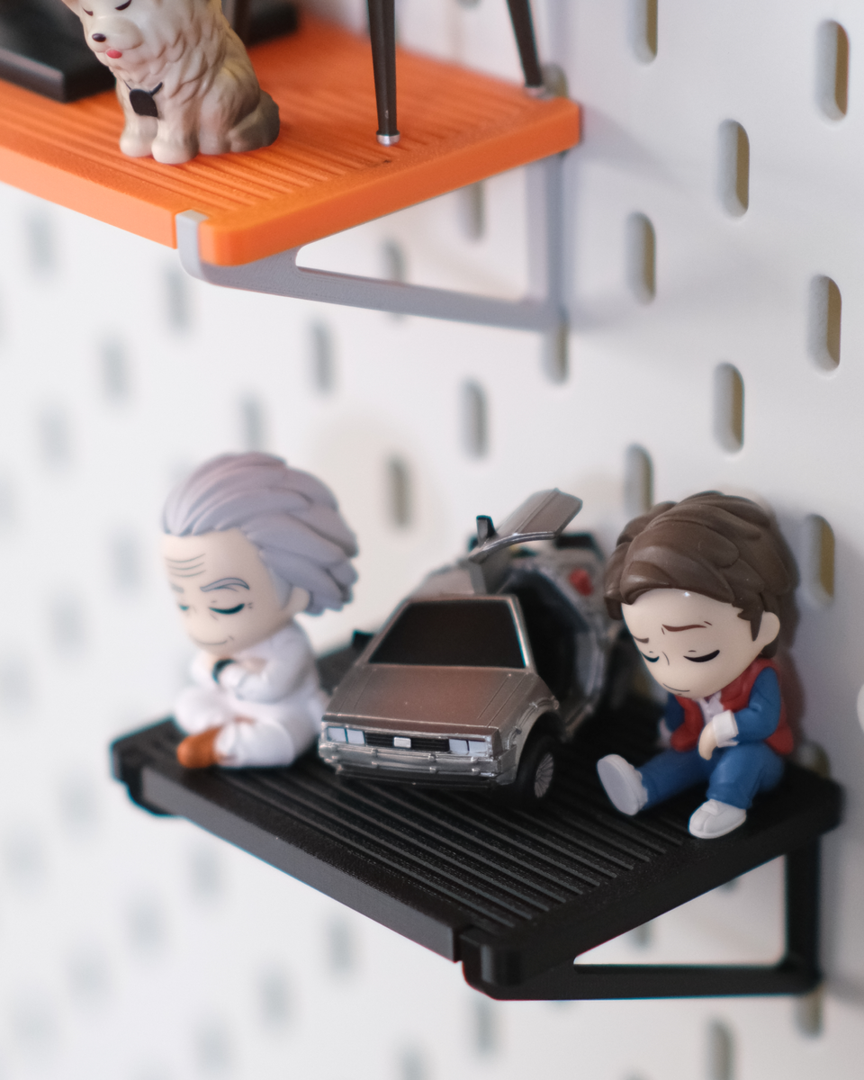 Ikea Skadis Minimal Toy Display Shelf – Snap‑on Pegboard Shelf For Mini Figures - thumbnail 4
